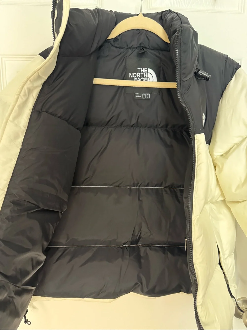 The North Face Men’s Black & Cream Two-Tone Puffer Jacket