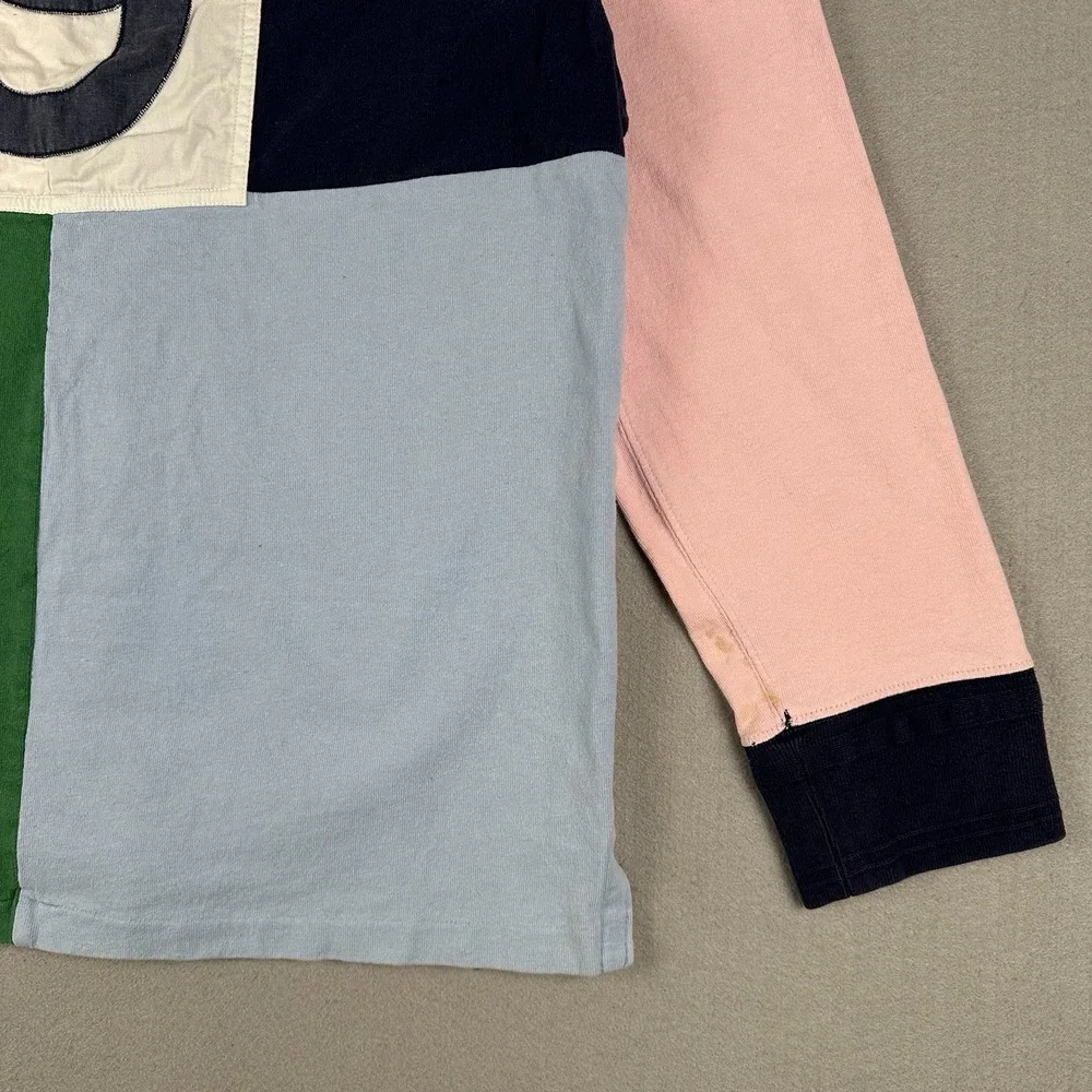 Polo Ralph Lauren Rugby Shirt Mens XL Colorblock Crest Patch‎ Long Sleeve