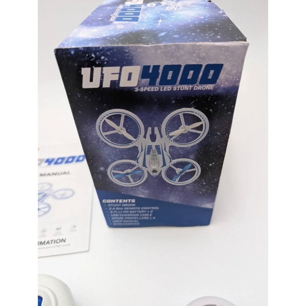Toy Drone~NEW In Original Box‎ Force1 UFO 4000 ~2 Speed LED Stunt Drone