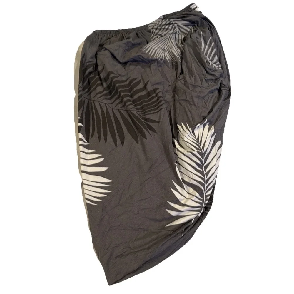 Printed CUSHION COVER Medium Gray and White Palms Soft Stretchable‎