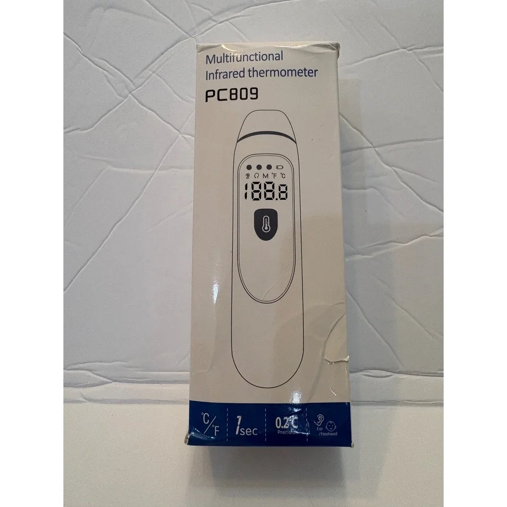 Multifunctional Infrared‎ Thermometer PC809 Ear and Forehead Digital White Blue