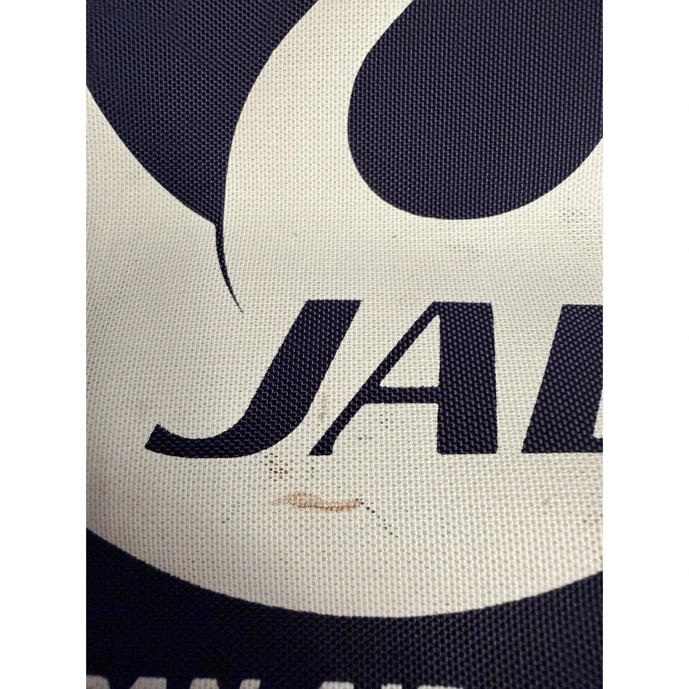 Vintage 80s Japan Airlines In Flight Weekend Bag Navy Blue Brown Nylon 16