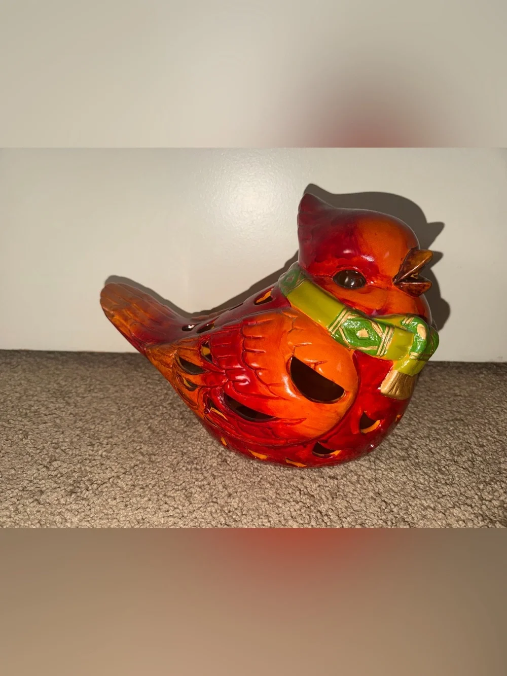 Ceramic Cardinal Accent Lamp/Tealight