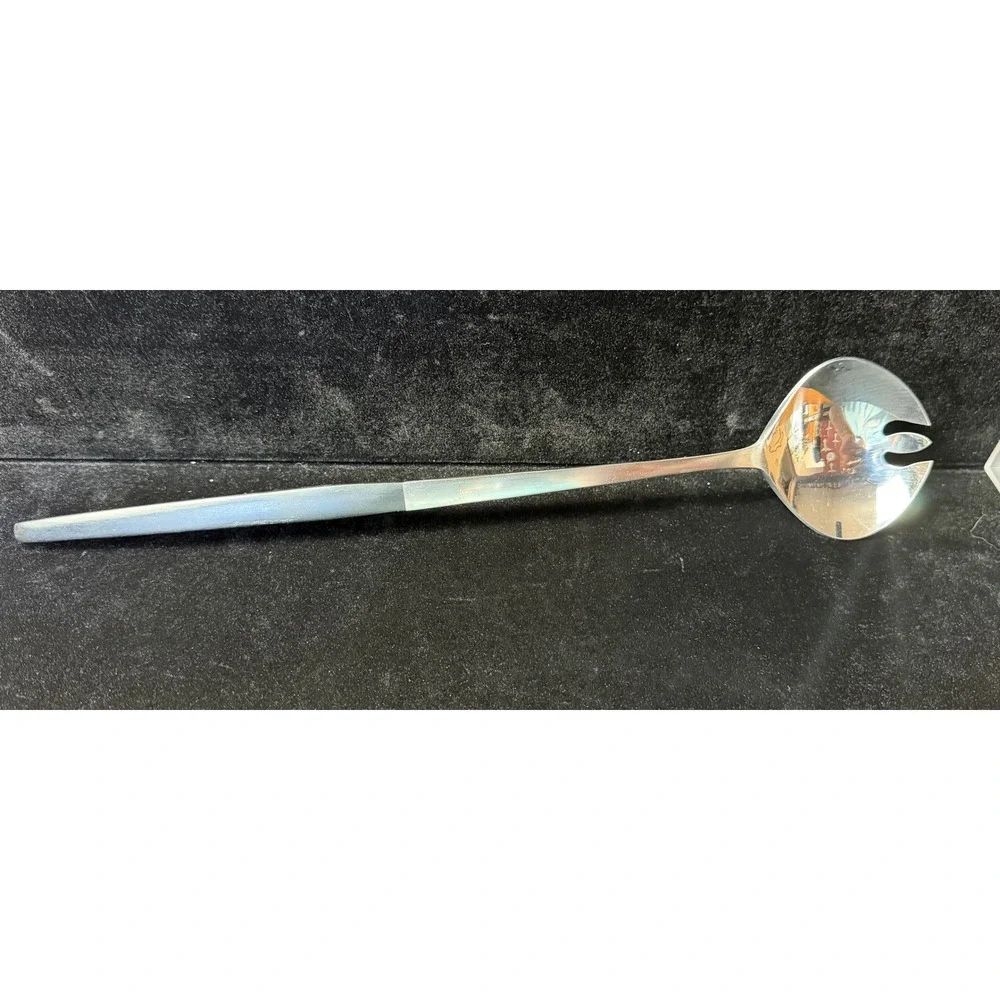 Epic Forged Stainless Japan Salad Serving Fork‎ Mid Century Modern Wood Handle