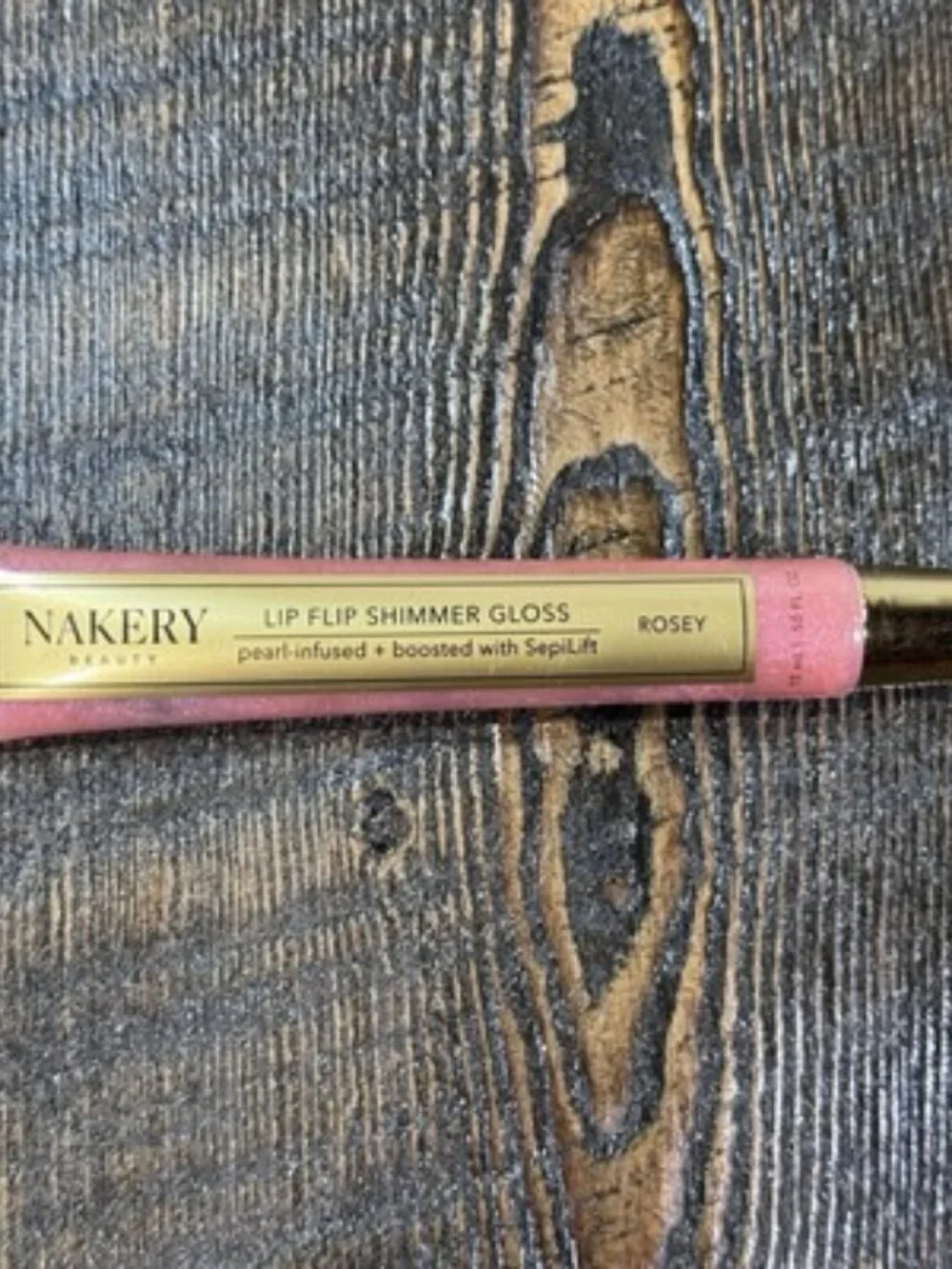 Nakery Beauty Lip Flip Shimmer Gloss‎ Women 15ml Rosey Pink Pearl Peptides