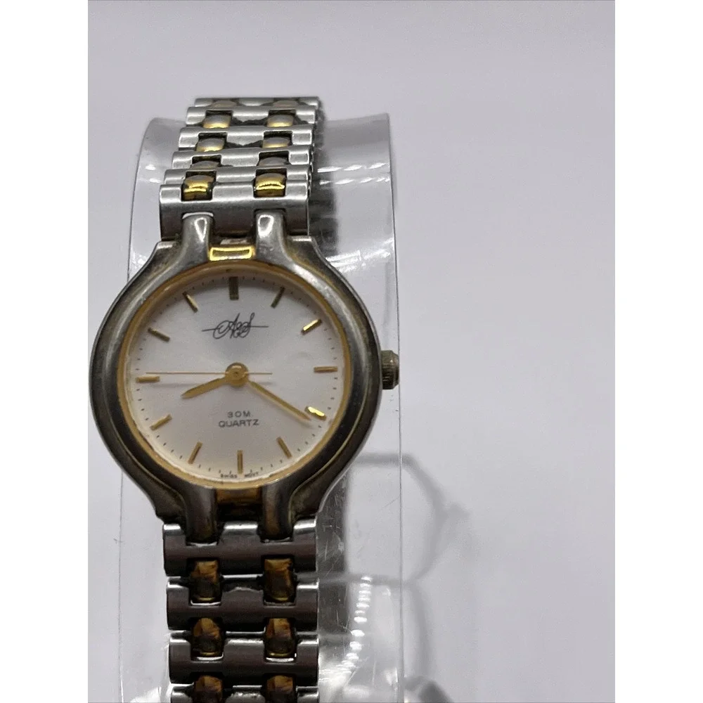 AES Women's Swiss Two Tone Quartz Watch‎ WR 30M- New Battery