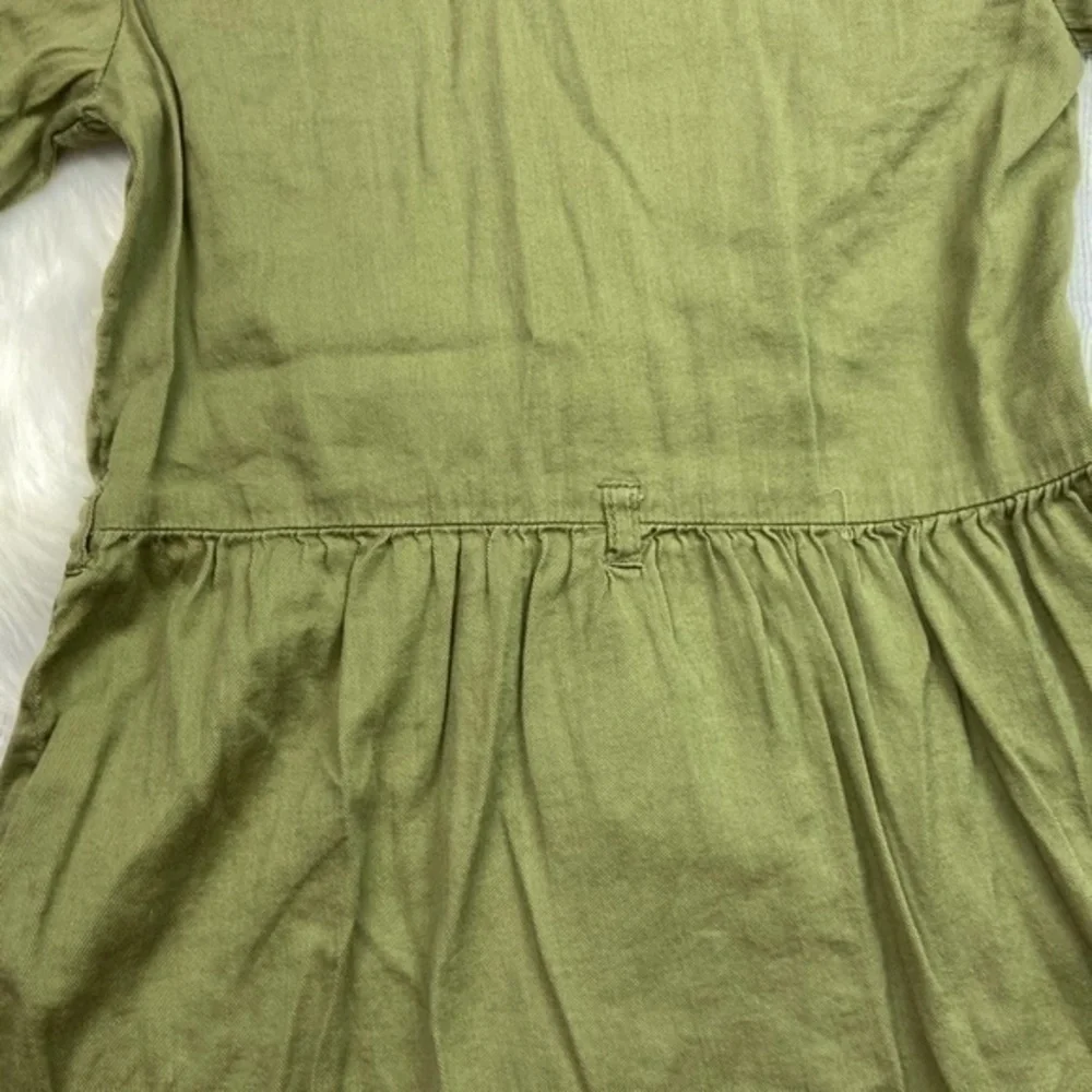 Carters‎ Tunic Top Girls Sz 5 Army Olive Green Long Sleeve Button Down Collared