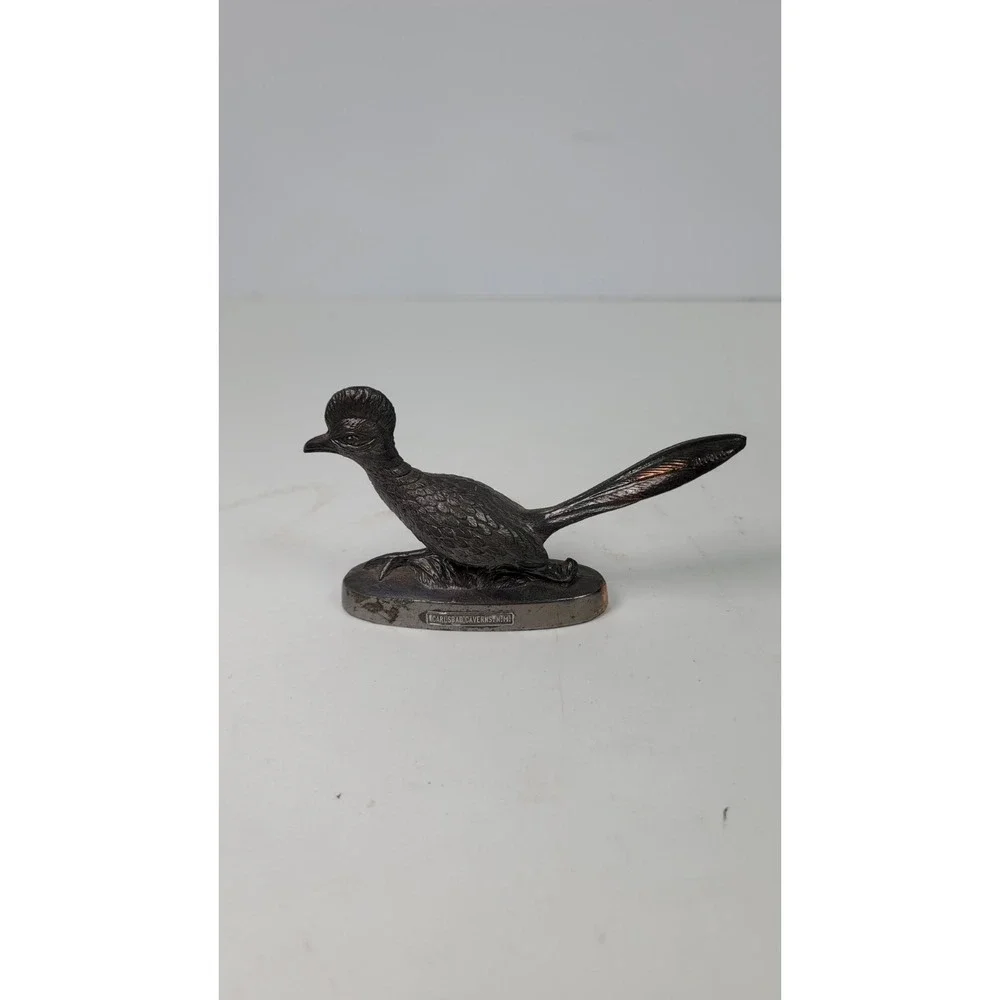 Vintage Bronzed Roadrunner‎ Ring neck Pheasant Paperweight Figure Bird Trinket