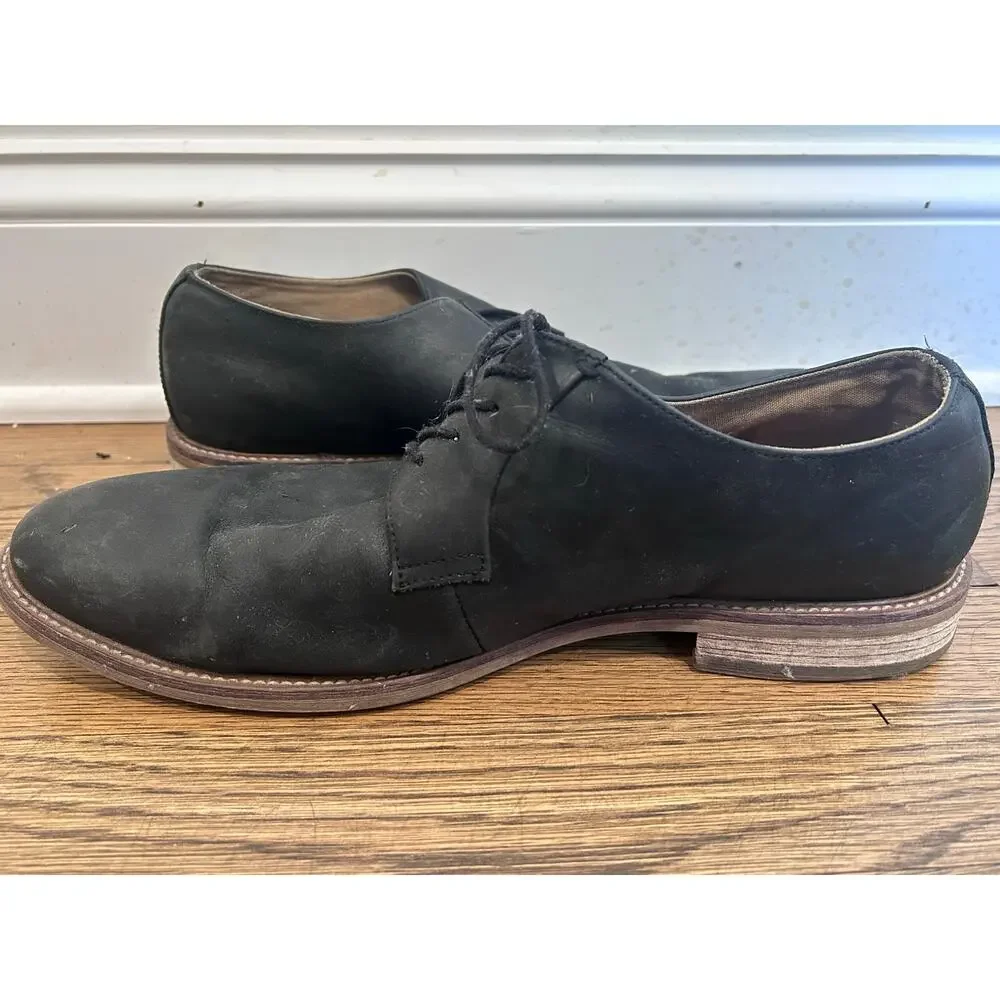 Aston Grey Grenasien Black Leather Oxford Mens 12 M Derby Dress Shoes Lace Up