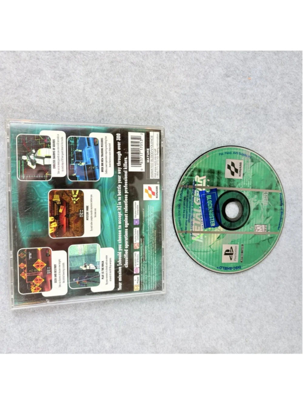 Metal Gear Solid VR Missions PS1 PlayStation 1 Black Label Konami No Manual