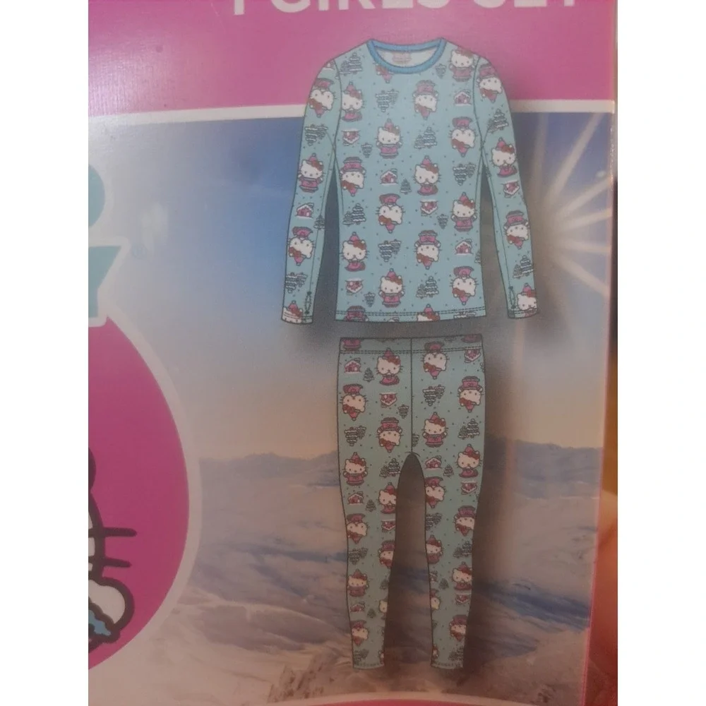 Hello Kitty Cuddl Duds Warm Essentials Warm Underwear With Stretch Size Large