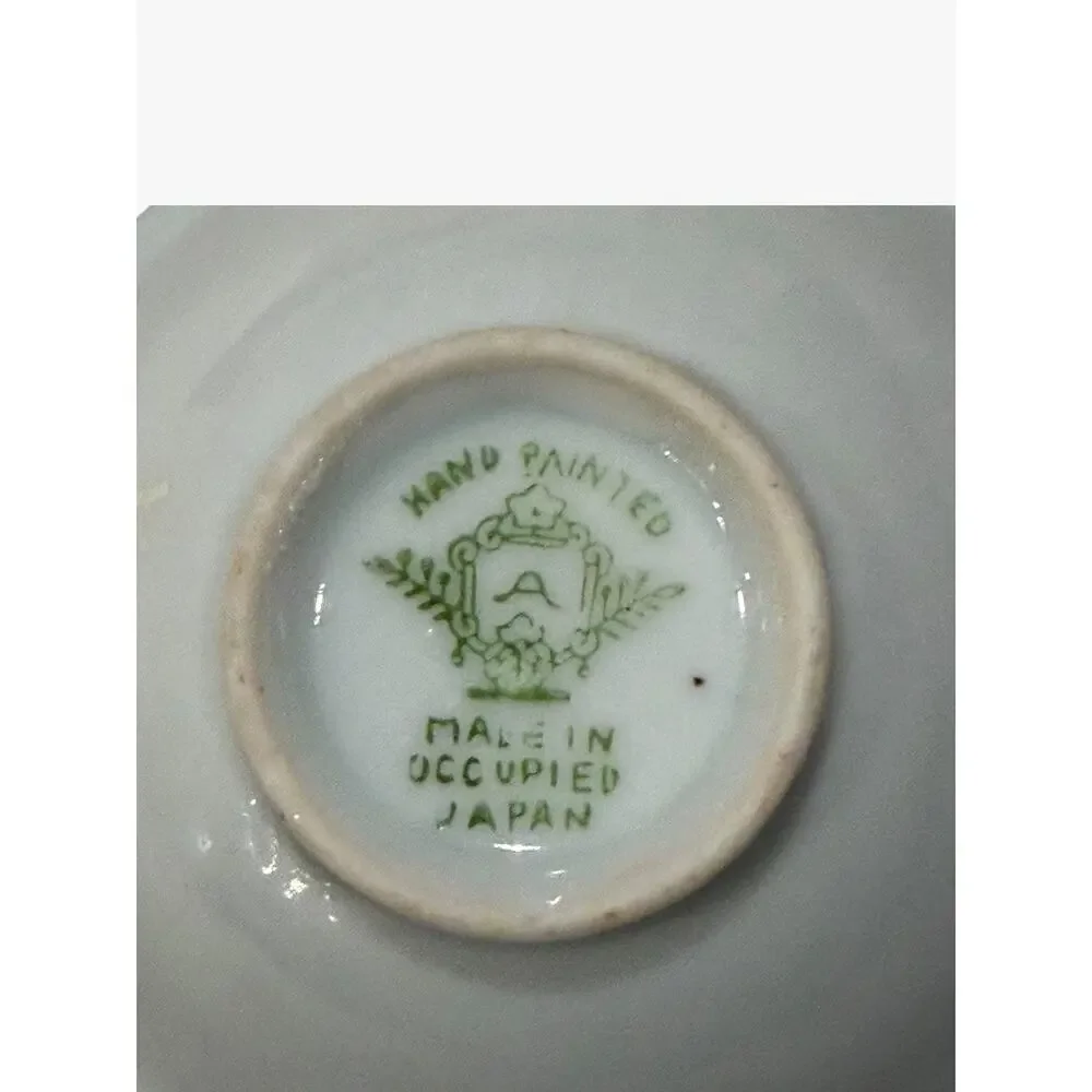 Occupied Japan Hand Painted Condiment Bowl Floral Rose Pattern 3