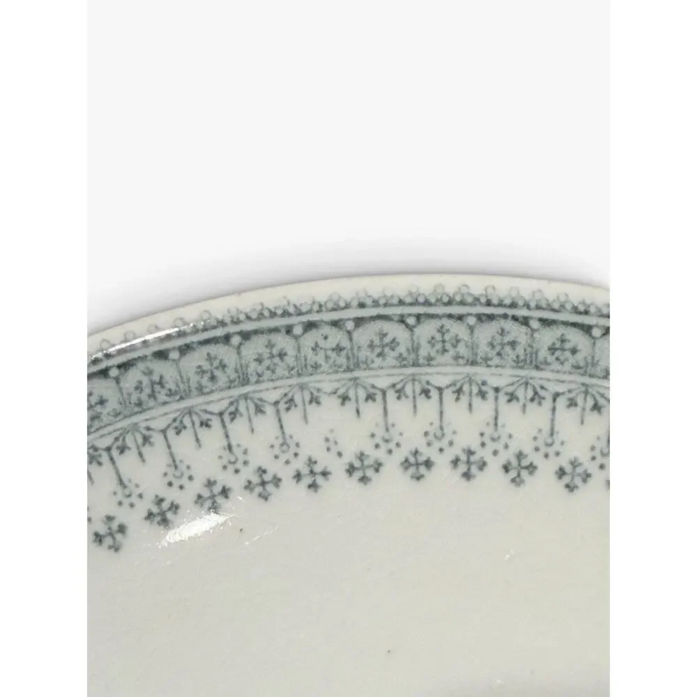 Johnson Bros Valencia Lace Semi-Porcelain Hotel Ware Blue Saucer 6” Antique