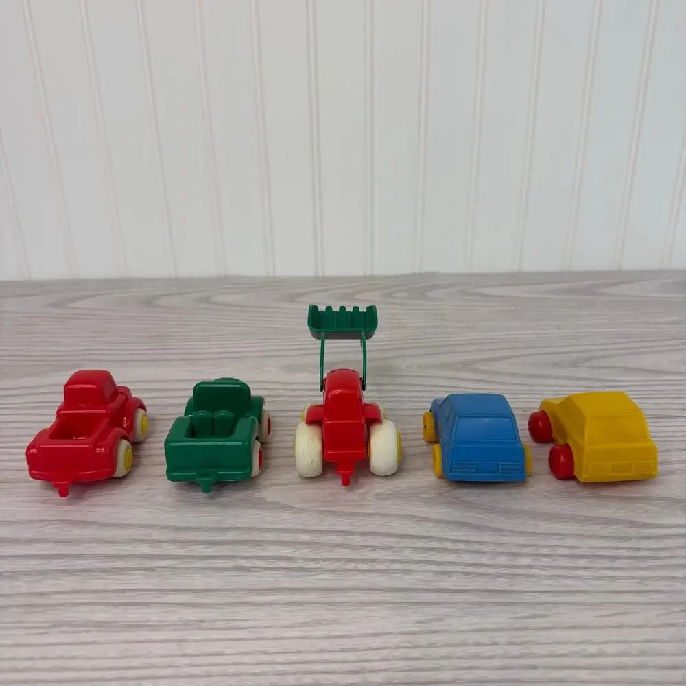 Viking Toys Car Lot 5 VTG Plastic Vehicles Truck Tractor Loader Mover Sweden Toy