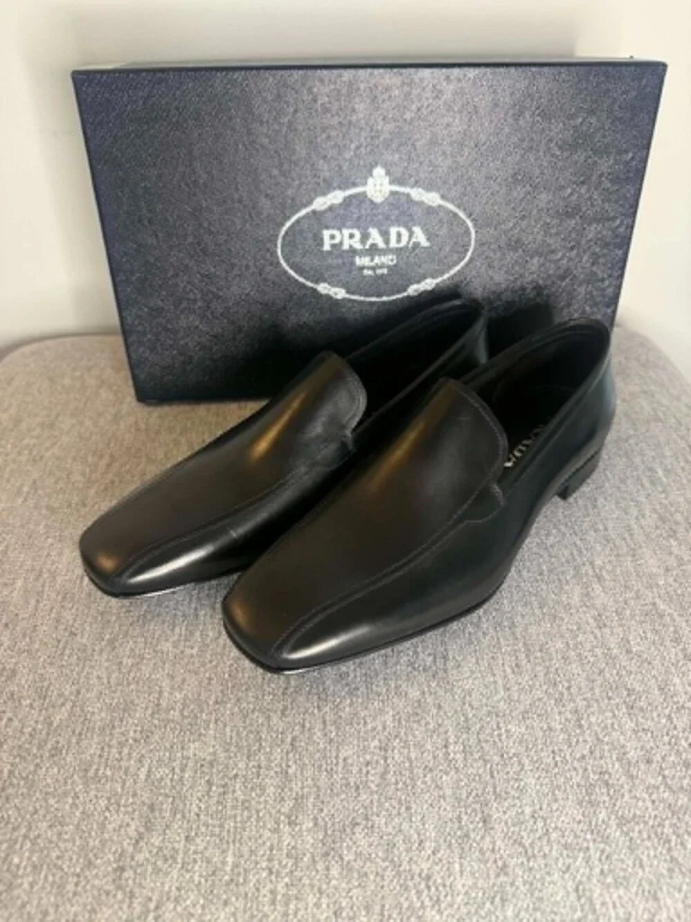 Prada Black Leather Loafers