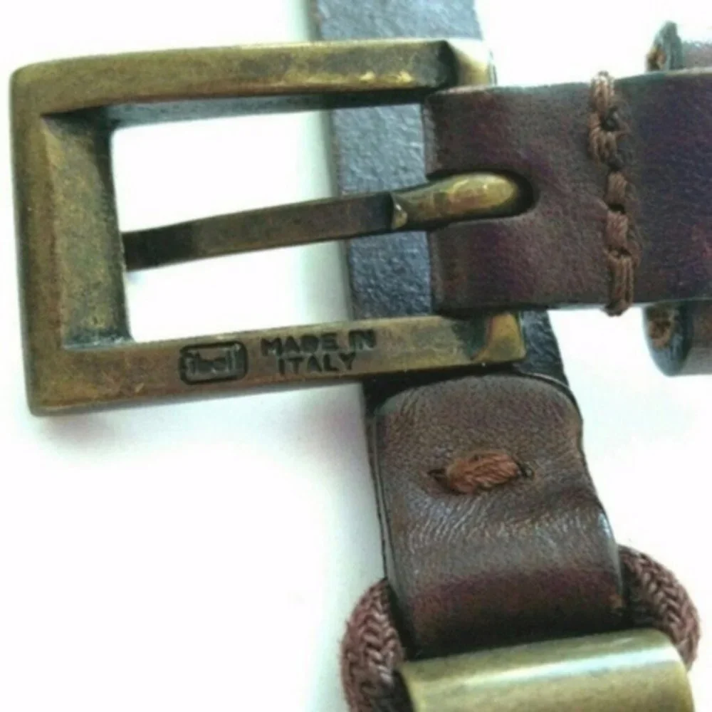Ibel VINTAGE Rope Leather Antique Brass Belt