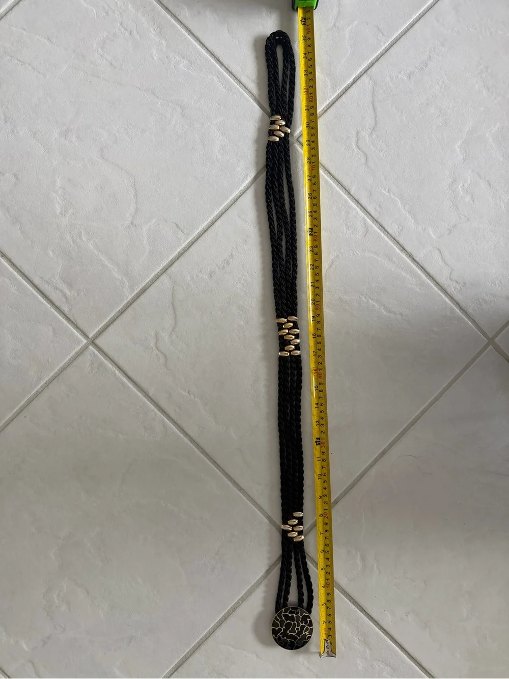 Vintage Black and Gold Rope Belt