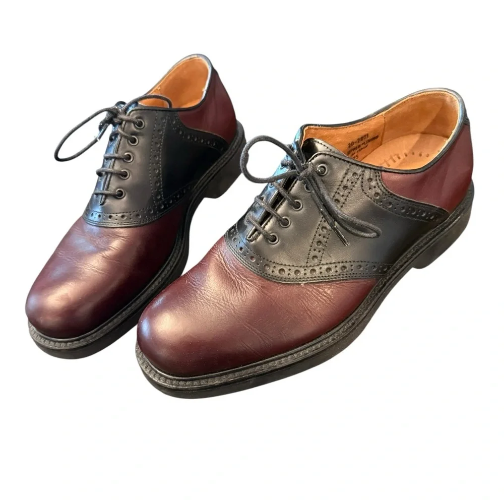 Johnston & Murphy Passport Burgundy Black Oxfords 20-2801 Men's Shoes size 8.5‎