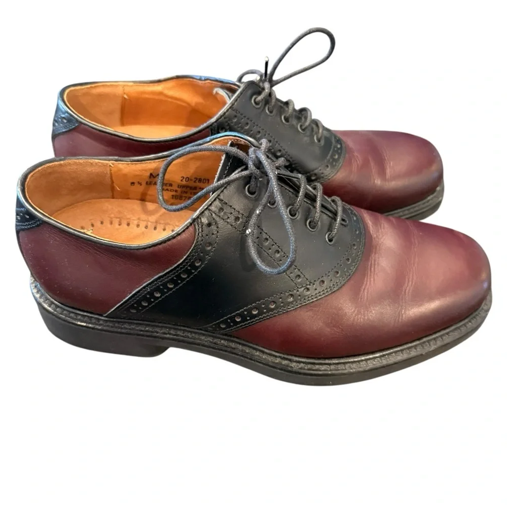 Johnston & Murphy Passport Burgundy Black Oxfords 20-2801 Men's Shoes size 8.5‎