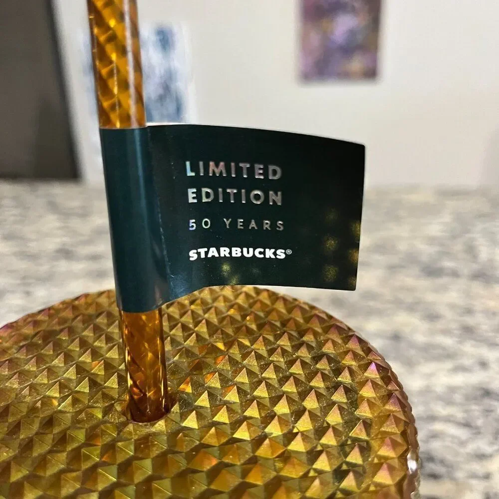 NEW Starbucks 50th Anniversary Limited Edition‎ Gold Studded Tumbler 16 oz NWT
