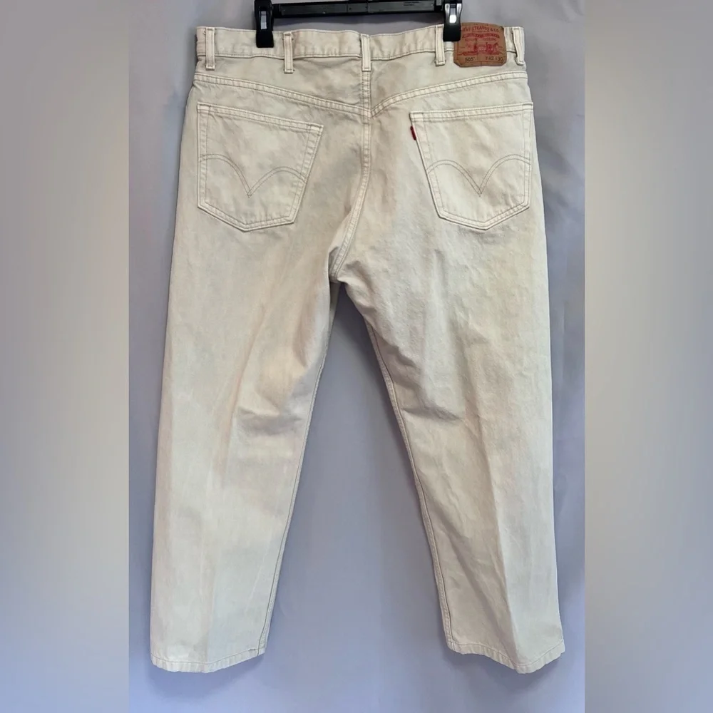 LEVIS 505 Regular Fit Jeans Mens 42 Beige‎ Straight Regular Denim W42 L32