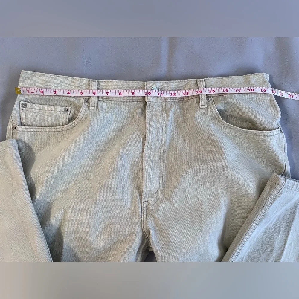 LEVIS 505 Regular Fit Jeans Mens 42 Beige‎ Straight Regular Denim W42 L32