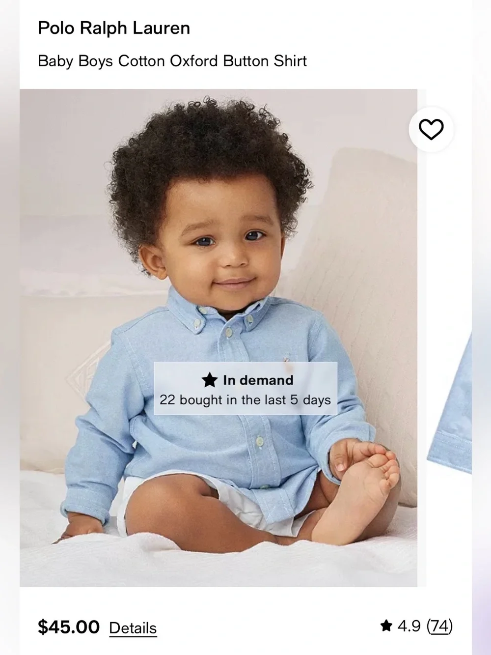 18 mos NWT Ralph Lauren Light Blue Button-Down Oxford Shirt