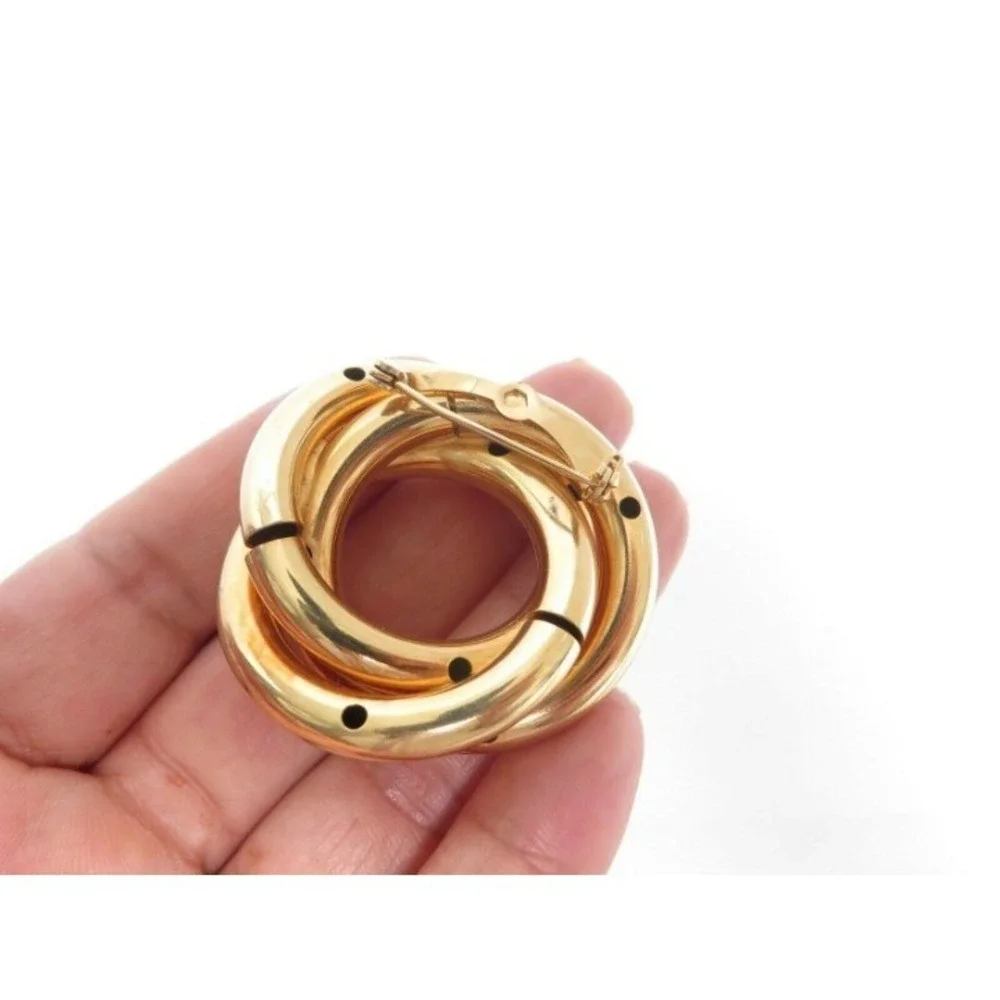 VINTAGE LOVE KNOT GOLD‎ PLATED WREATH PIN BROOCH