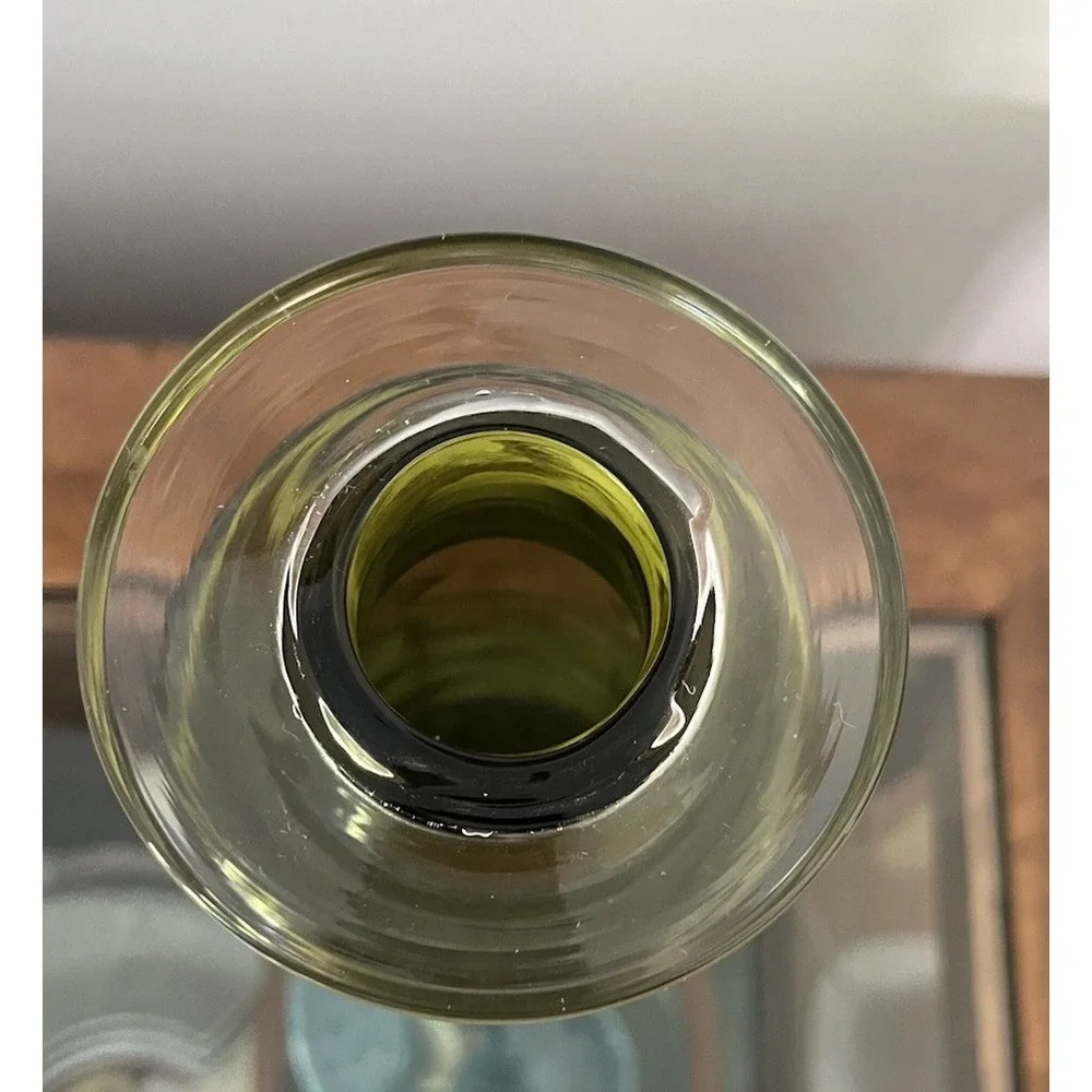 Tall Olive Green Jekyll Bottle Apothecary Alchemist Jar Vase Ombre Gradient