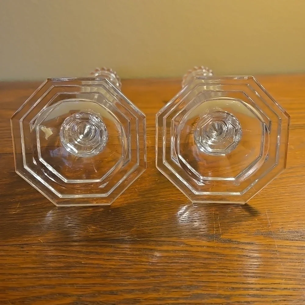 Vintage glass candleholders