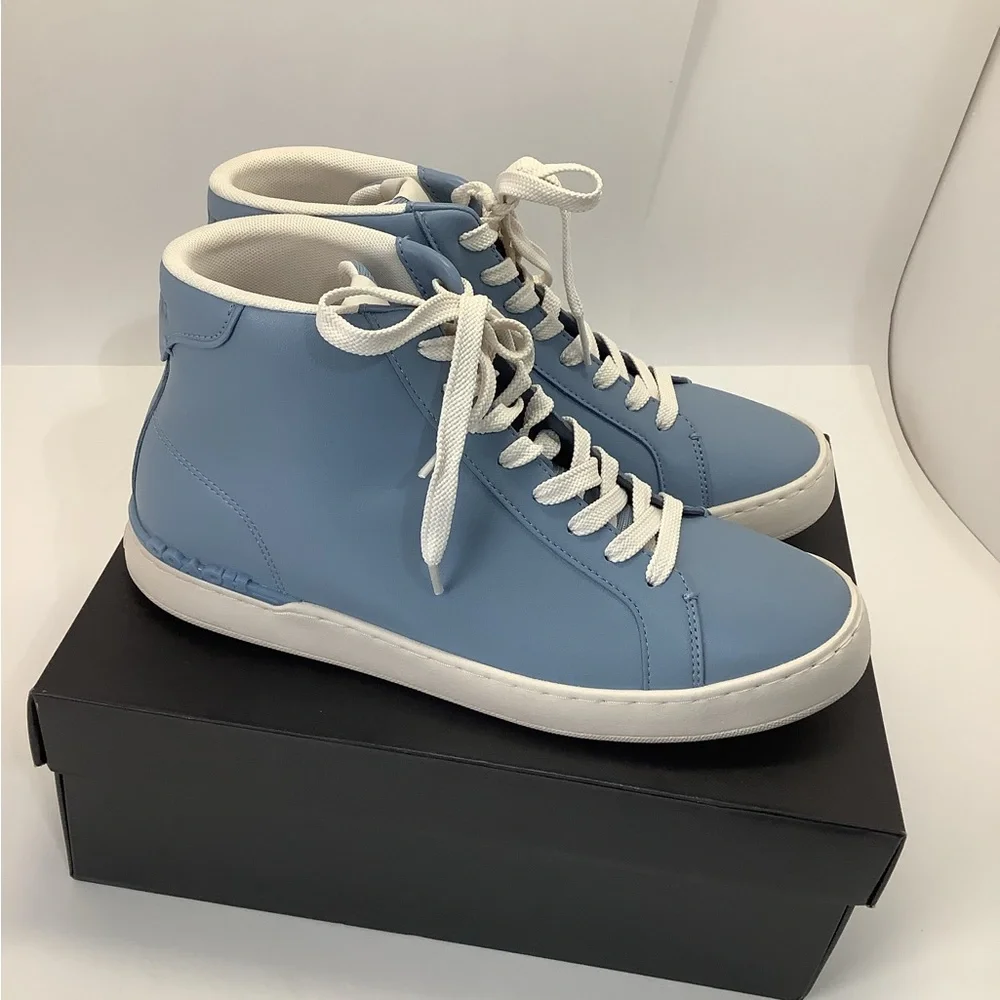 Coach Men's Clip‎ High Top Sneakers size 8.5 cornflower blue in original box
