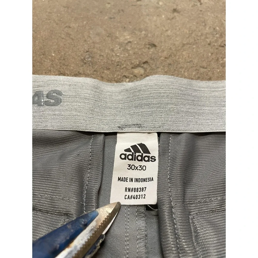 Adidas Pants‎ Mens 30x30 Gray Golf Chino Stretch 3-Stripes Logo Performance Tech