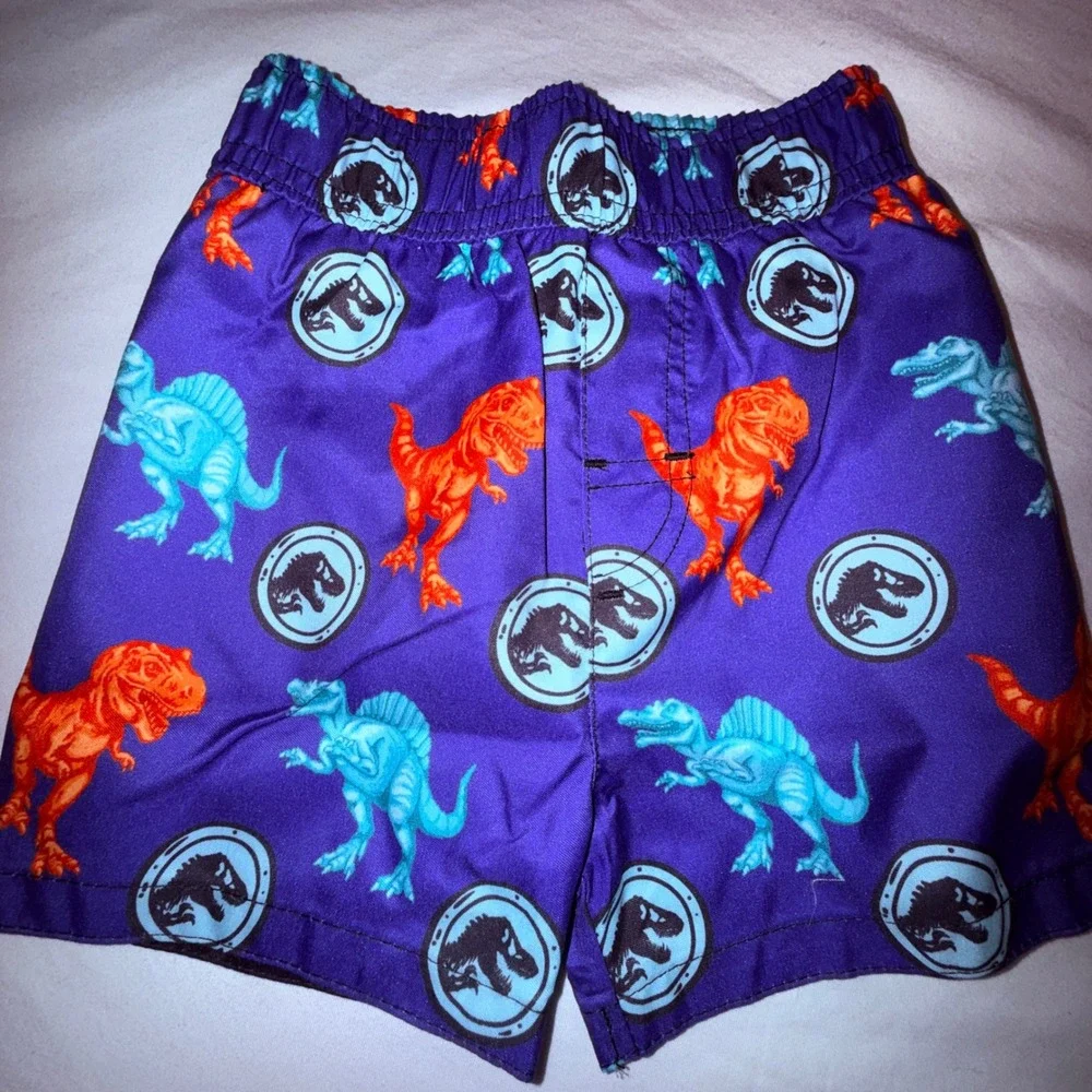 Jurassic World Swimwear Set Kids 12M Blue NEW UPF 50+ Dinosaur 2pc‎ Rash Guard