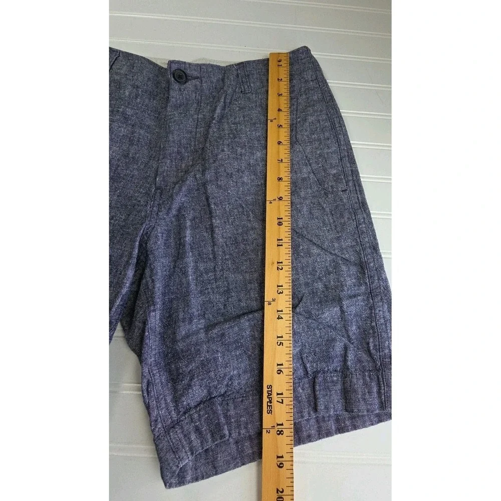 J.Crew Gramercy Mens Navy Blue Linen Cotton Blend Shorts Size 32 Casual Summer
