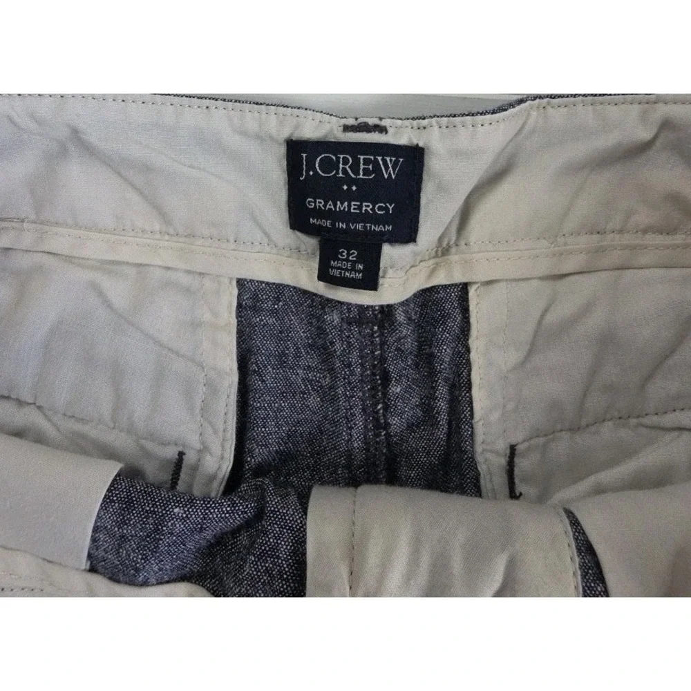 J.Crew Gramercy Mens Navy Blue Linen Cotton Blend Shorts Size 32 Casual Summer