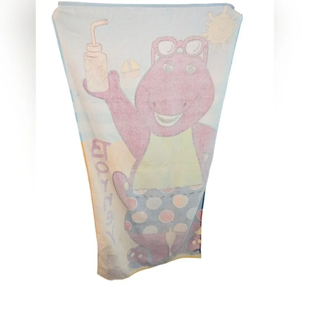 Barney 1998 vintage‎ beach towel
