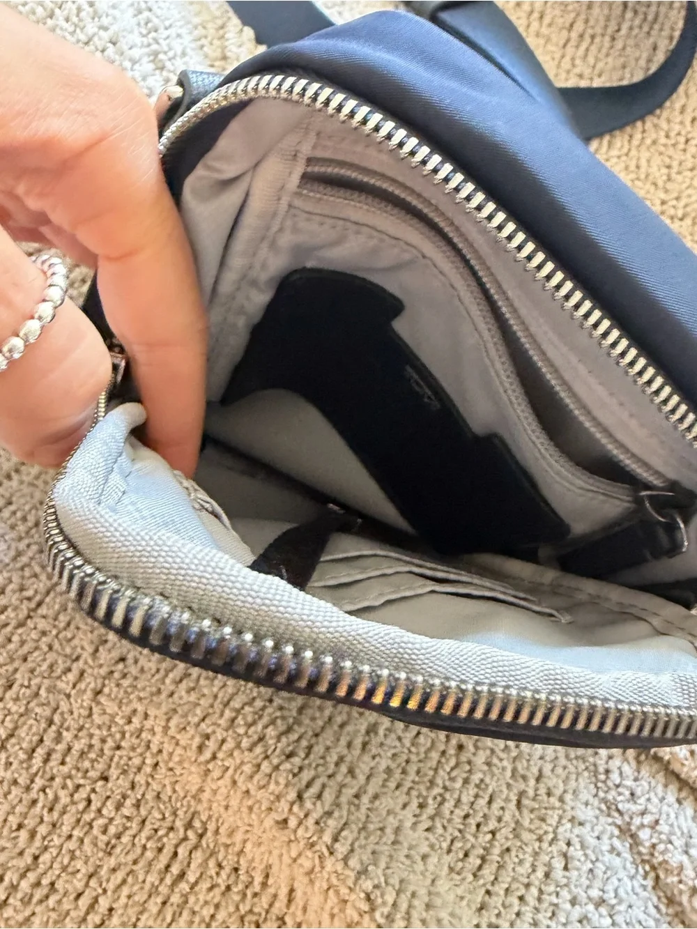 Tumi navy crossbody