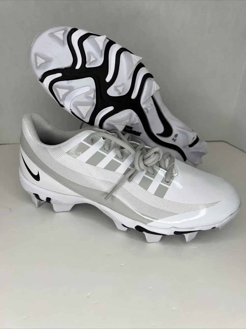 Nike Vapor Elite Edge Shark Football Cleat White Grey DQ5114-100 Men’s Size 12.5
