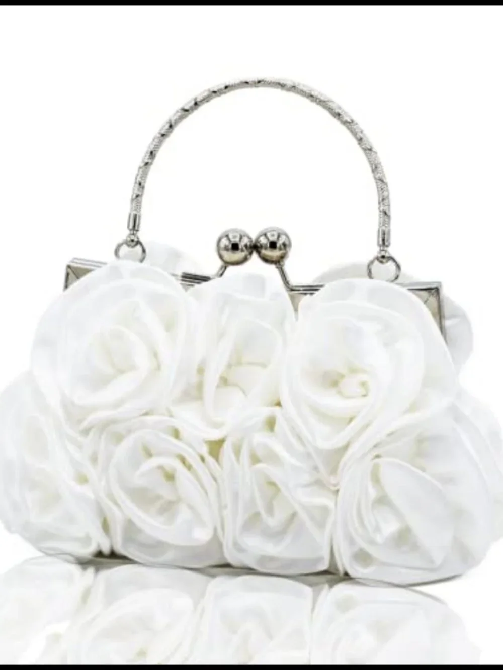 Satin Floral Evening Clutch Small Purses Detachable Strap Wedding Party Prom