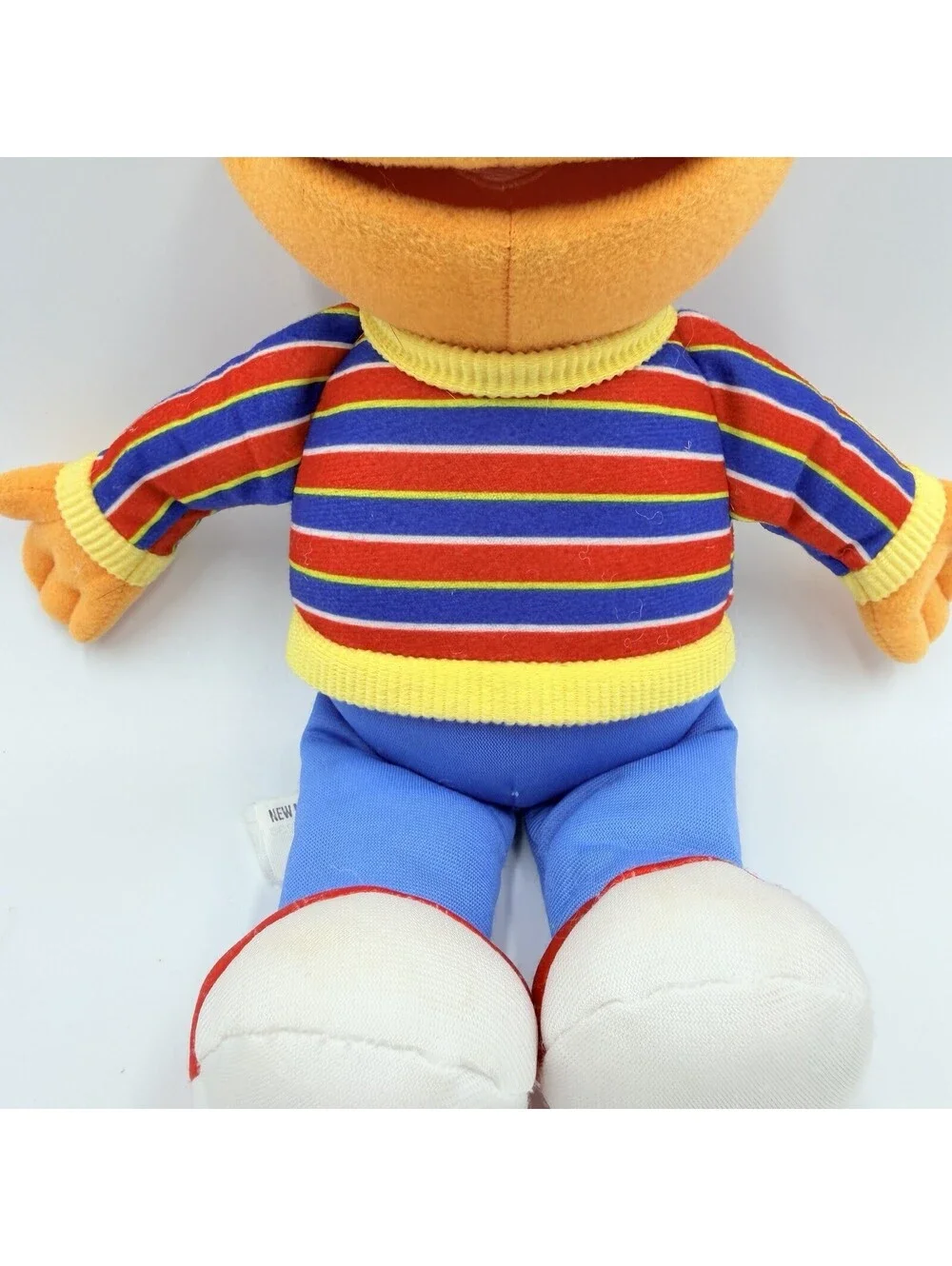 Sesame Street Ernie Plush Stuffed Animal Hasbro 2013 Striped Sweater 10.5