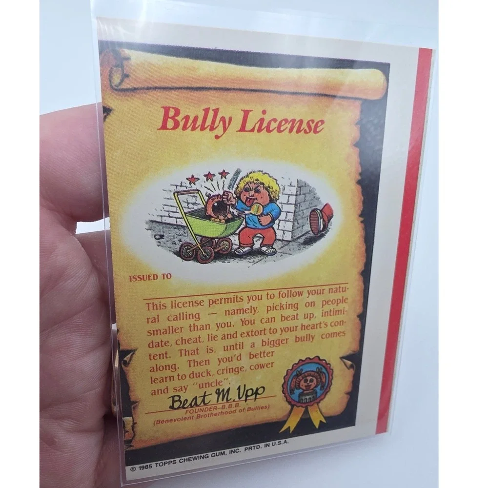 Topps Garbage Pail Kids OS2 Brainy Brian Fair 72b Error Card Miscut