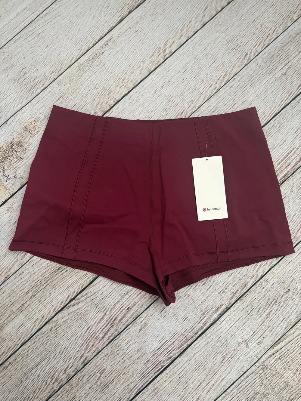 Lululemon Burgundy Define Micro High-Waisted Shorts