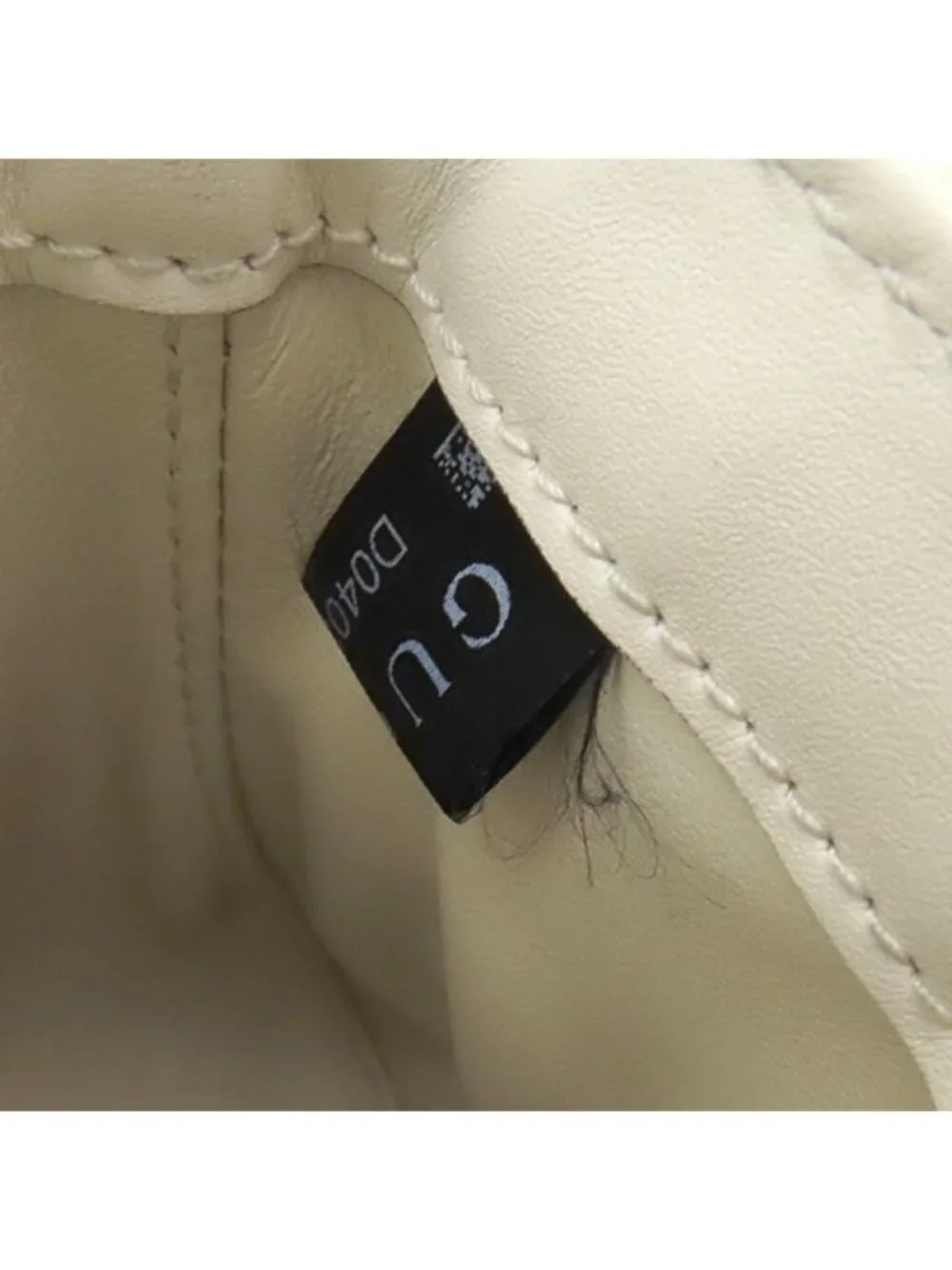 Gucci 2-Way Bag Deco Leather Chain Shoulder Ivory Gold White Silver