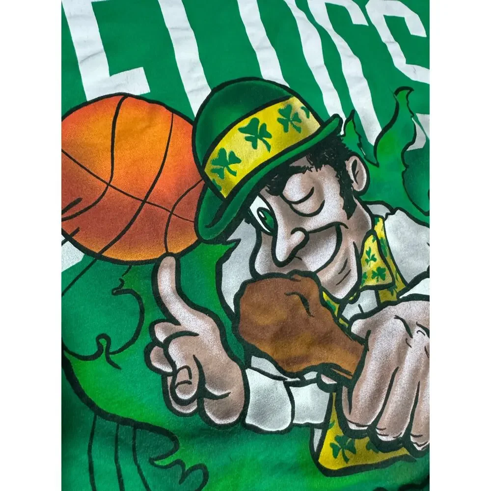 Mitchell And Ness Boston Celtics Green Shirt Size Medium Front Back Graphic