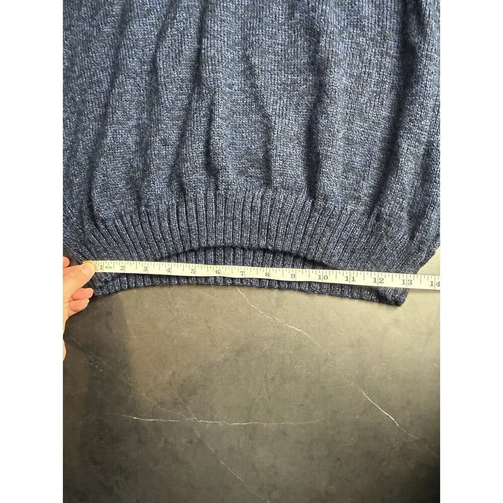 VTG Alpaca Sweater Men’s XL Navy Blue Made In Peru Crewneck Wool Knit 90s
