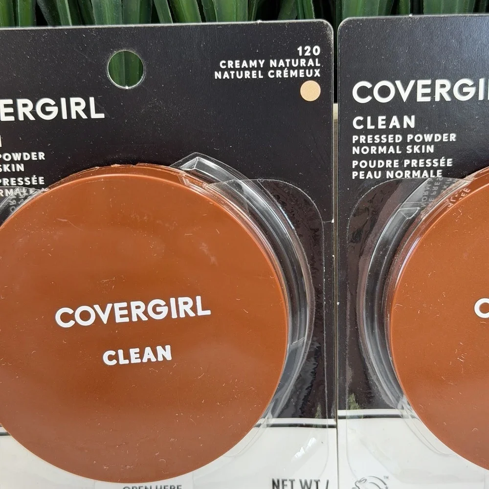 (2) COVERGIRL Clean Pressed Powder Foundation 120 CREAMY NATURAL Original Talc