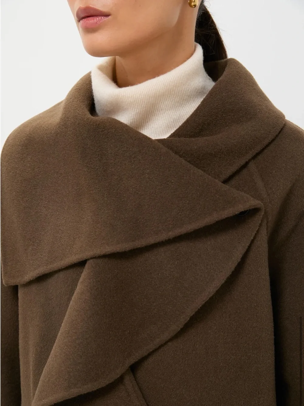 NEW STAUD Noah Wool Blend Coat Taupe Size Small